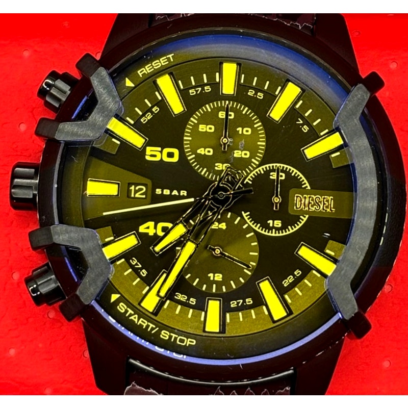 Diesel DZ4529 Griffed Men's Black Stainless Steel 48mm Chronograph Watch NIBWT