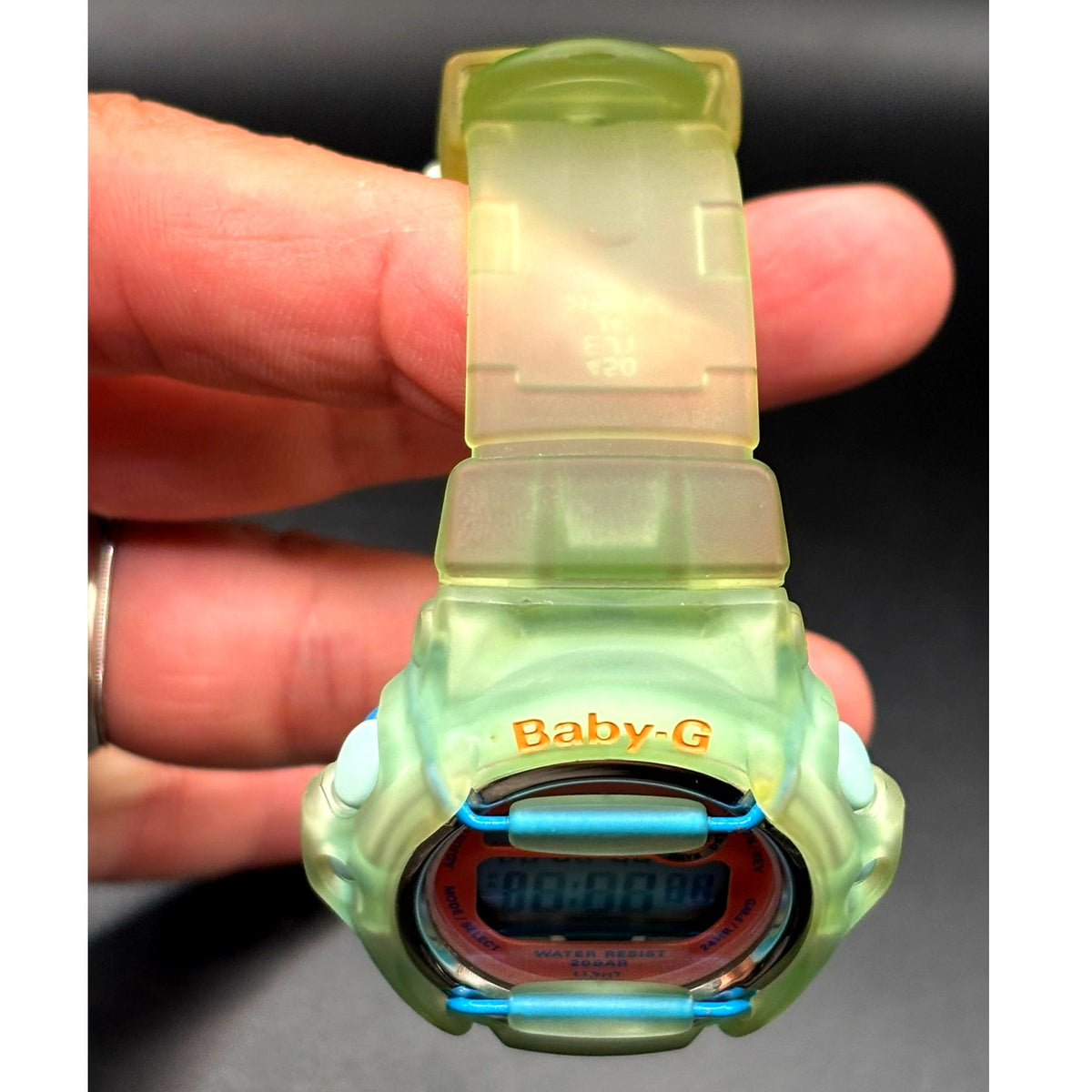 Casio Baby-G BG-169R Lime Green Translucent Digital Data Bank 200M Womens Watch