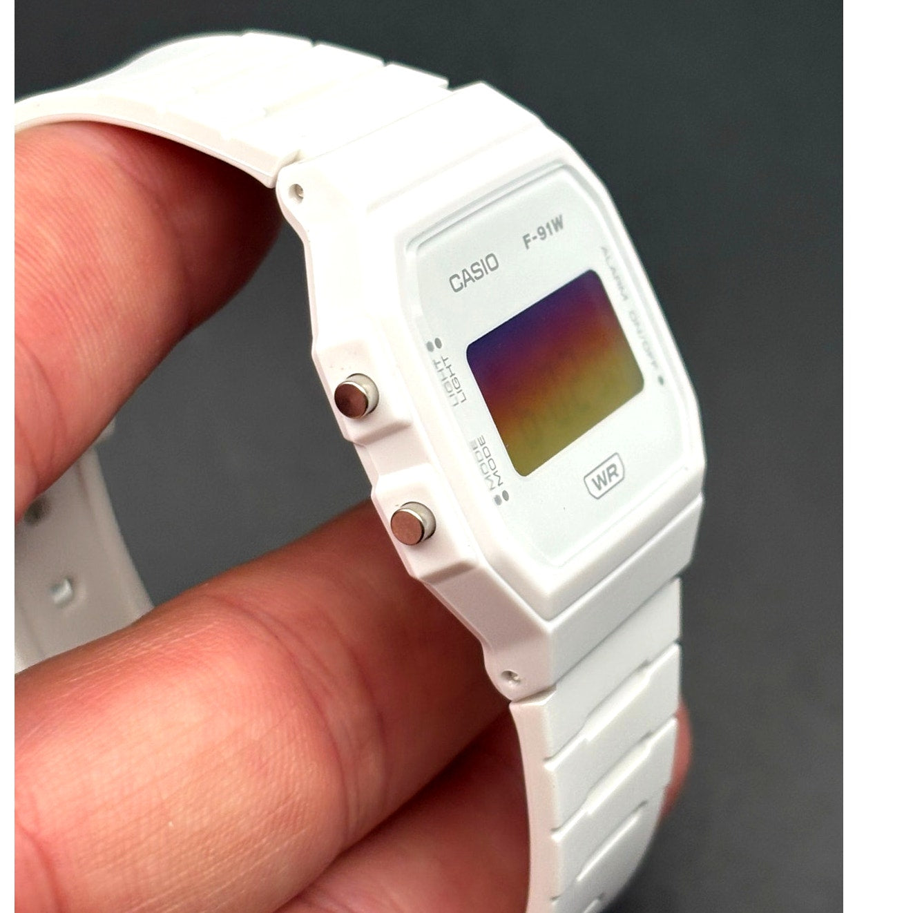LWS Sunset Frost Casio F91W White Resin Custom Mod Digital Watch