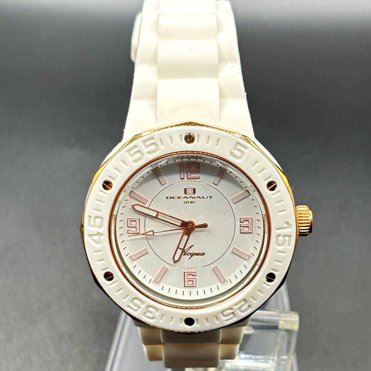 Oceanaut Acqua Sport OC0216 White Rose Gold 41mm Women's Watch NIB