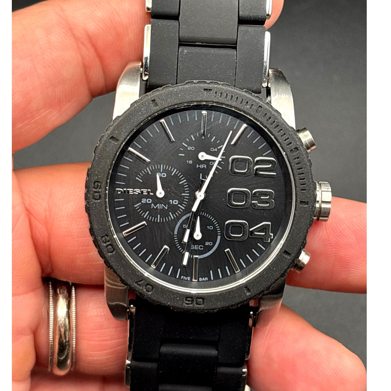 Diesel DZ5320 Franchise Chronograph Black Silicone Stainless Steel Women's Watch