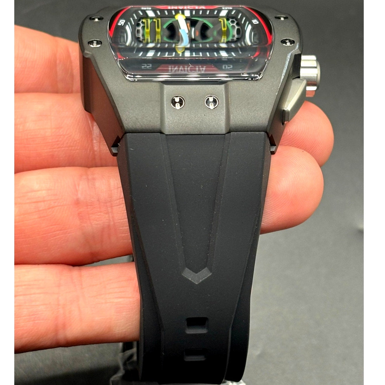 Invicta Racing Gridlock 48027 Chronograph 47mm Black Silicone Men's Watch NIBWT