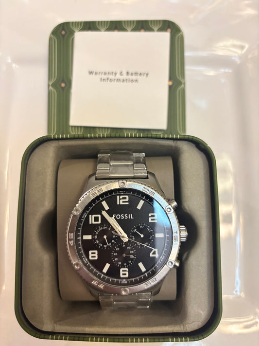 Fossil Brox BQ2797 Men’s Multifunction Watch • 50mm Black Dial • Stainless Steel • Free Shipping