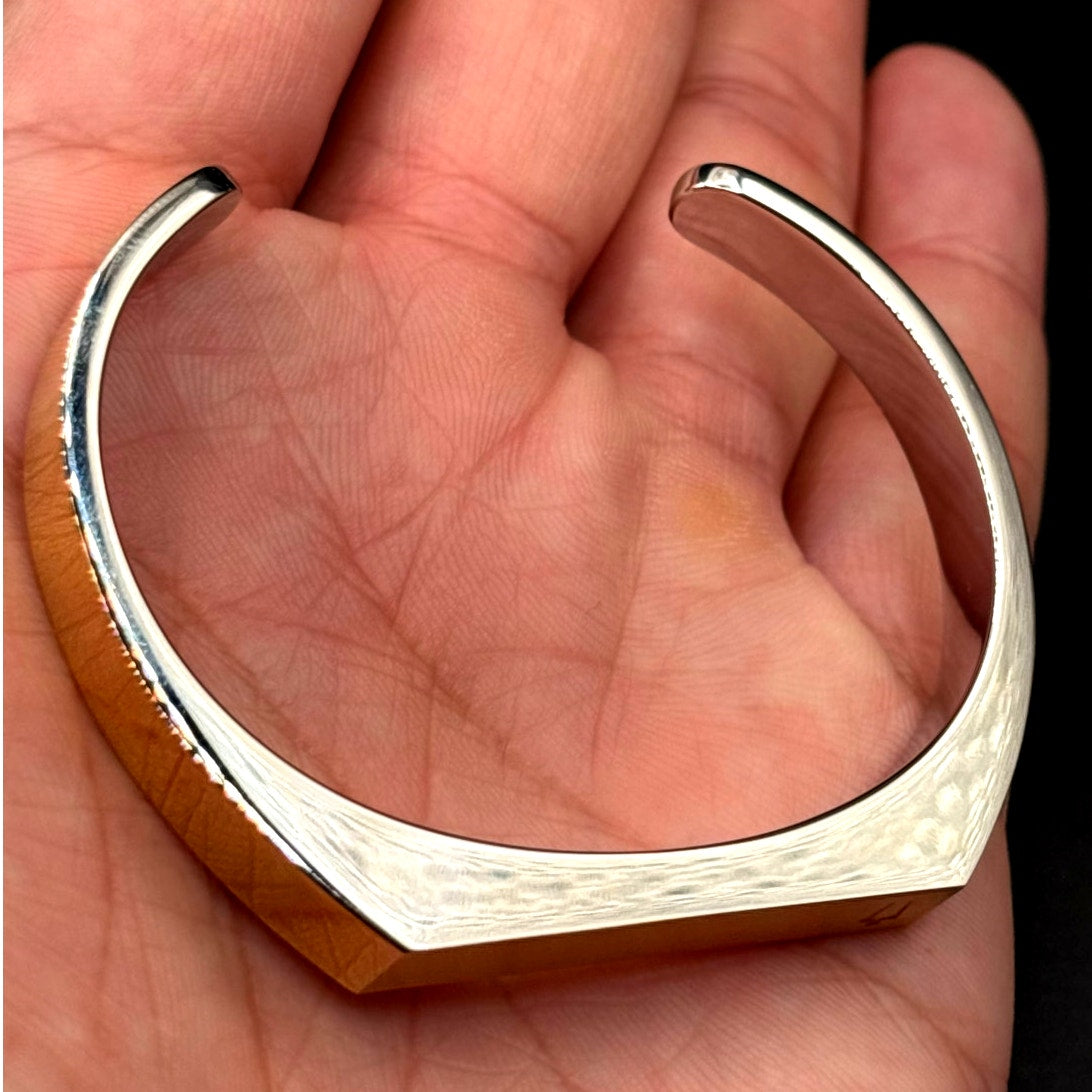 Bulova Two Tone Stainless Steel Open Cuff Bracelet Unisex Small NIB