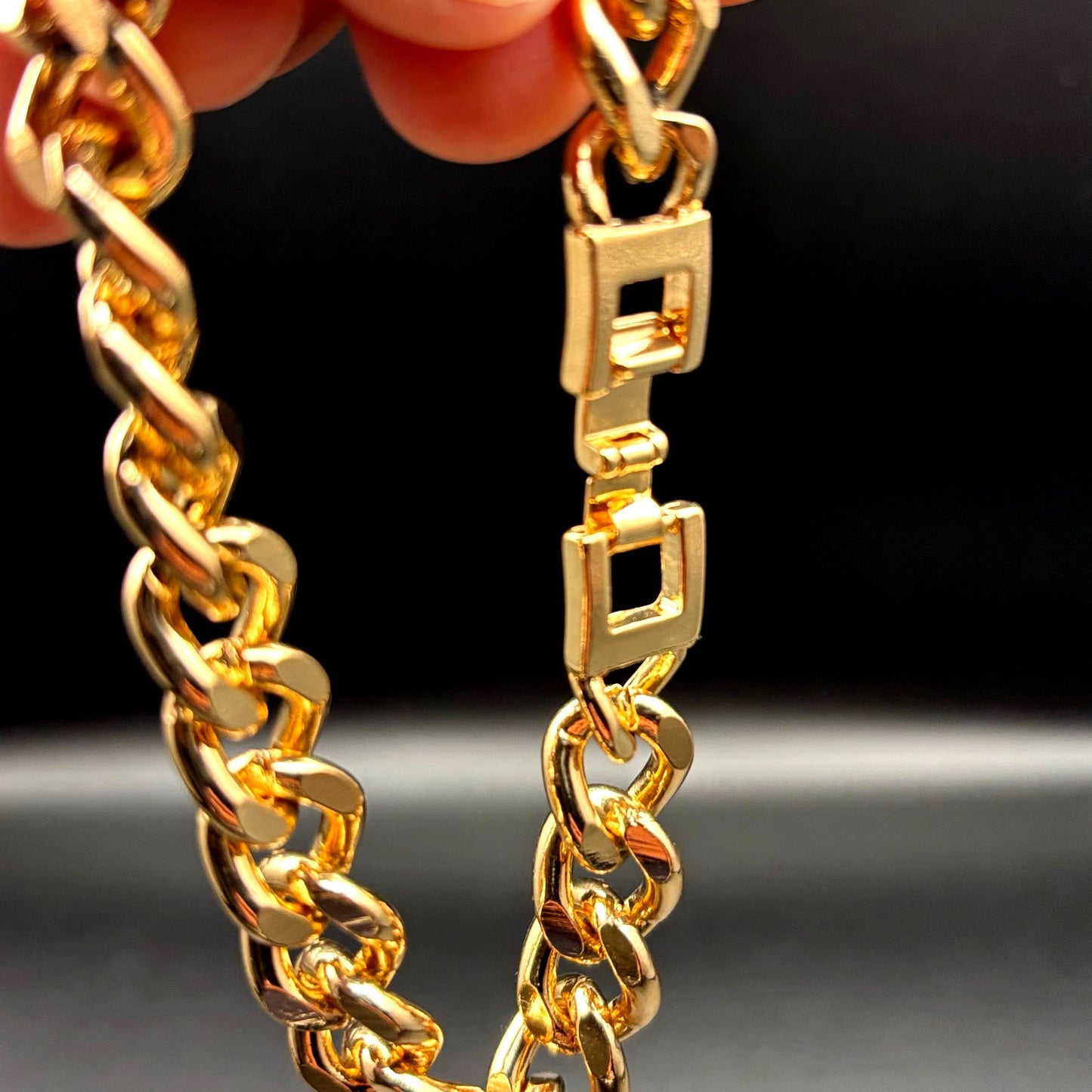 Slate Men’s Gold Plated Stainless Steel Cuban Link Bracelet 8.5in10mm NWT