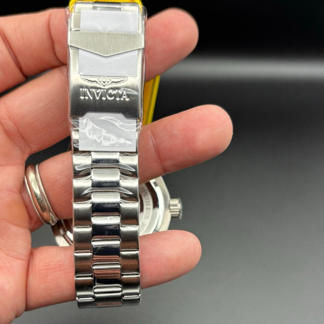Invicta Aviator 47592 Men’s 45mm Quartz Charcoal Dial SS Bracelet 100M NIBWT
