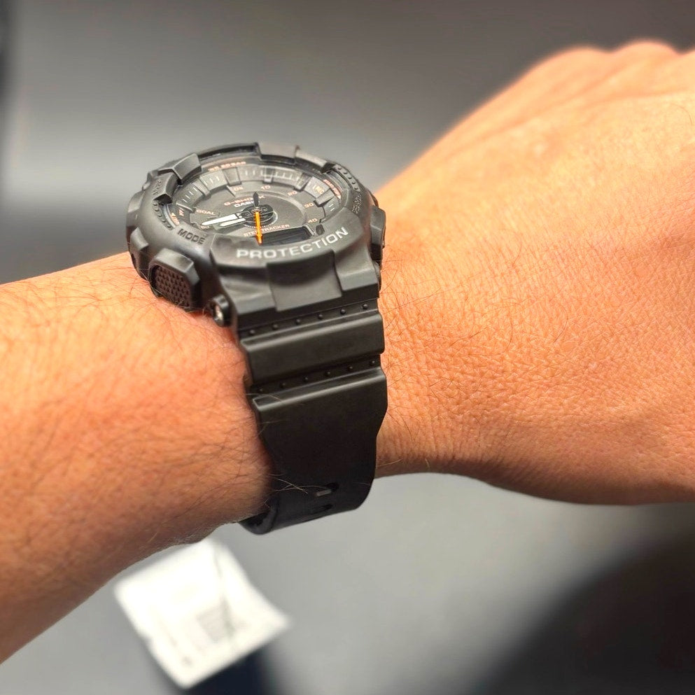 Casio G-Shock GMAS130VC-1A Unisex Black Analog Digital Step Tracker Watch NIBWT
