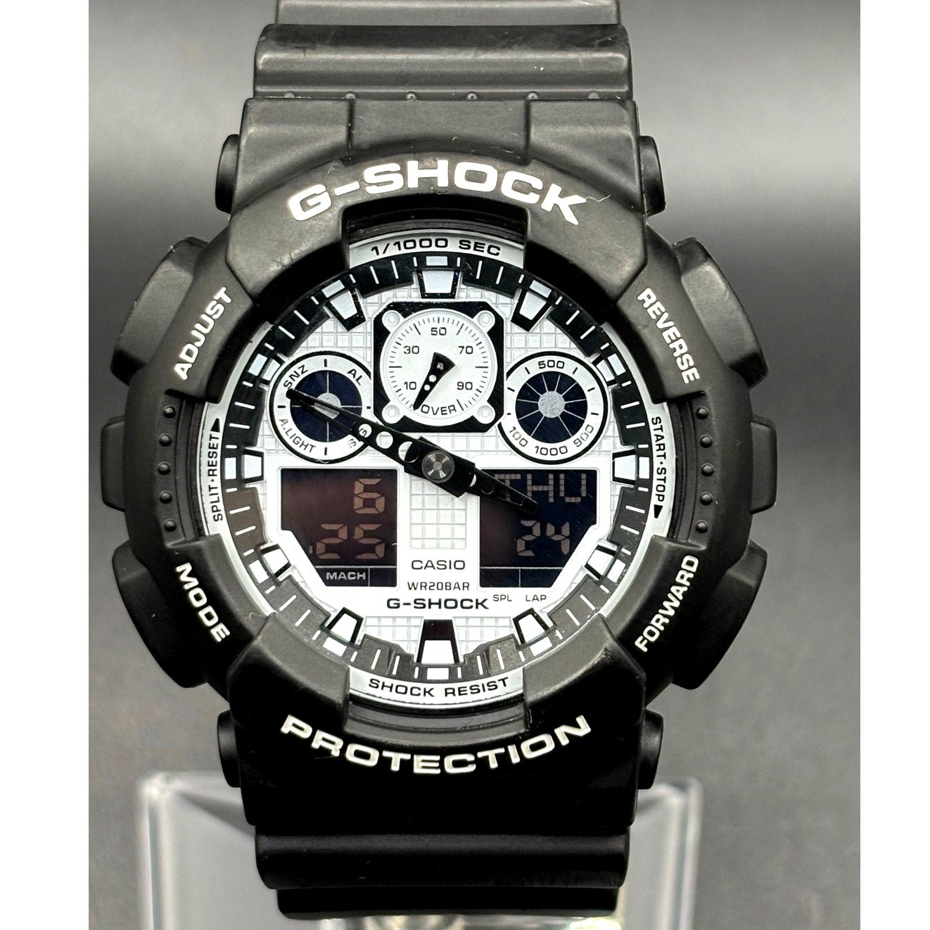 Casio G-Shock GA-100BW-1A Analog Digital Black White Men’s Watch 51mm