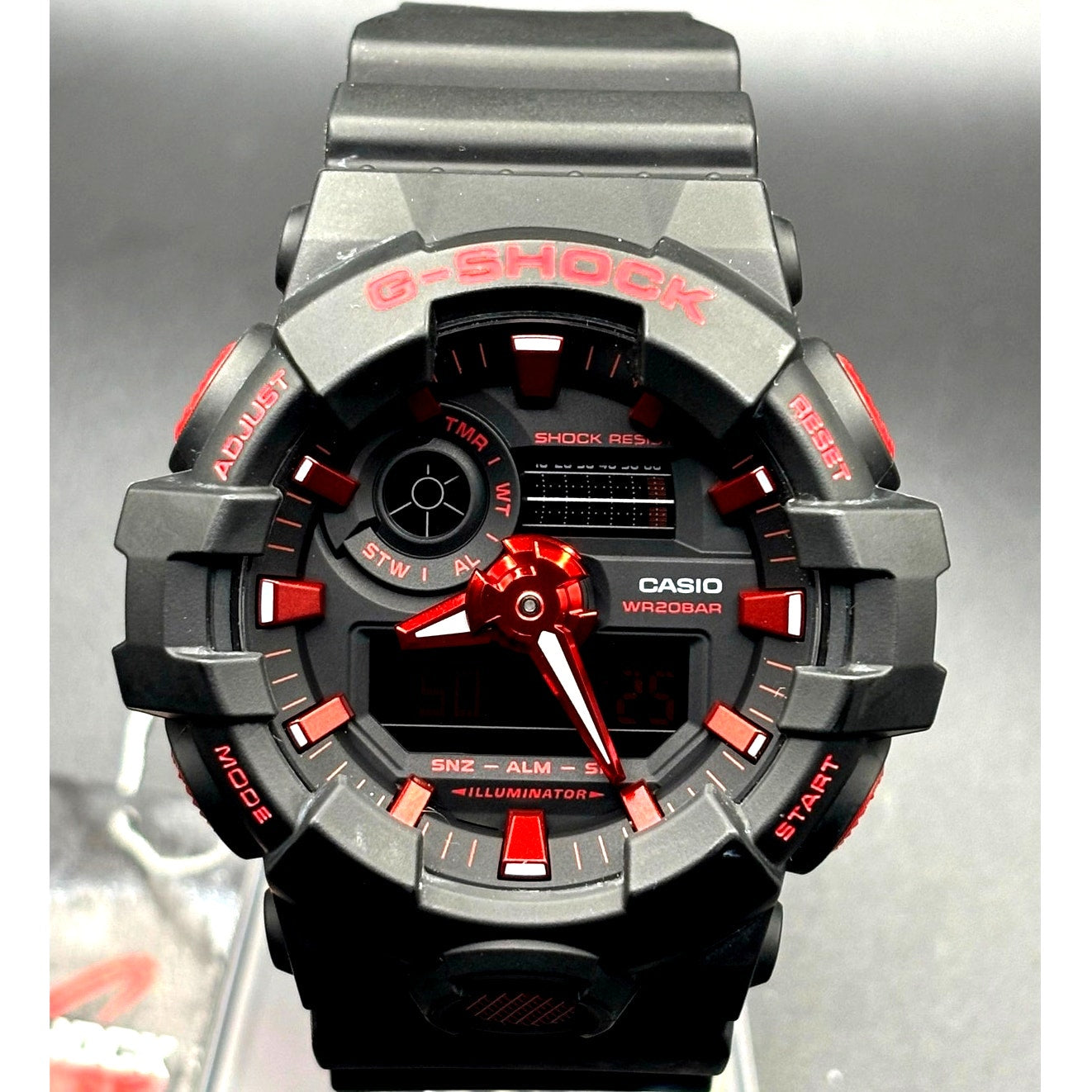 Casio G-Shock GA700BNR-1A Ignite Red Blackout 200M Men's Watch NWT
