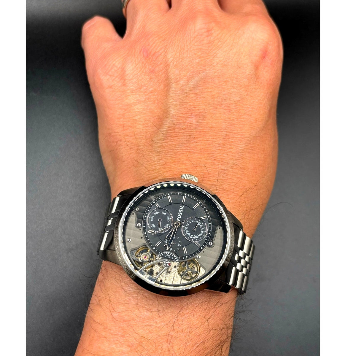 Fossil ME1135 Townsman Twist Men's Watch 44mm Black Dial Stainless Steel Watch