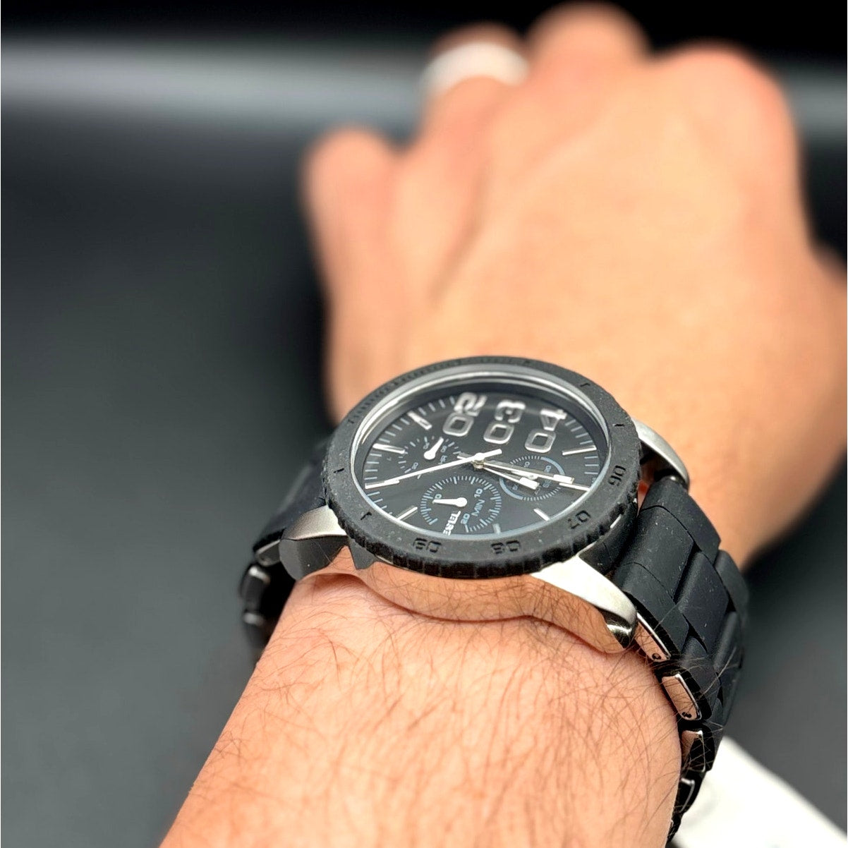 Diesel DZ5320 Franchise Chronograph Black Silicone Stainless Steel Women's Watch