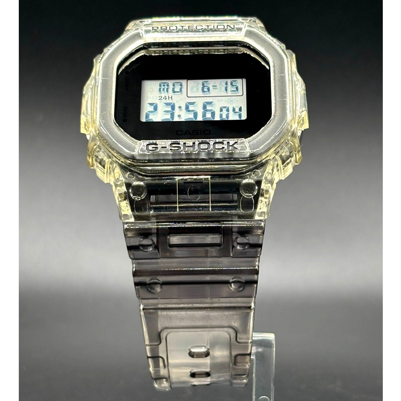 Casio G-Shock DW5600SK-1 Skeleton Clear Resin Digital Unisex Retro Watch