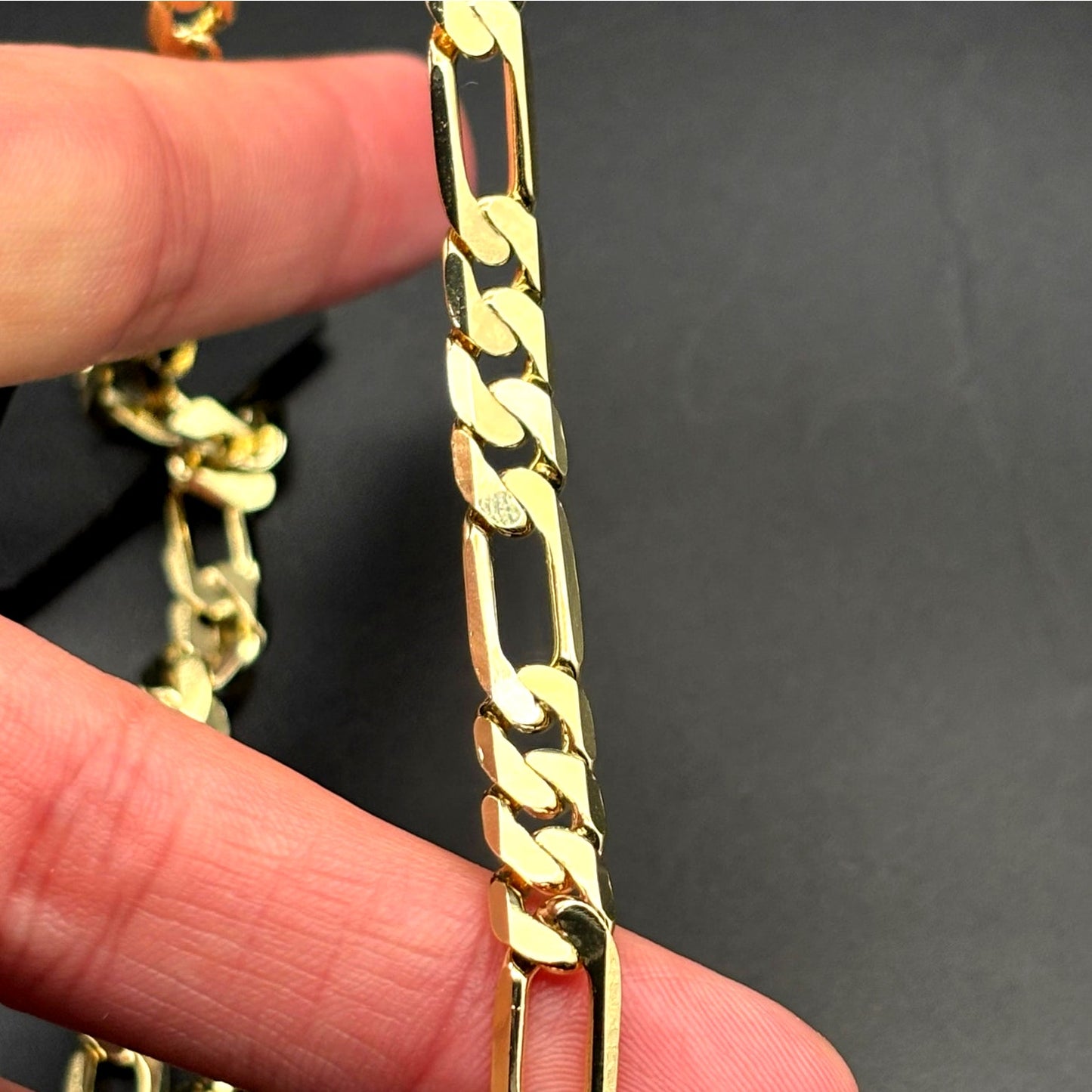 American Exchange Mens 18k Gold Plated Figaro Link 22" Inch Chain Necklace NWT