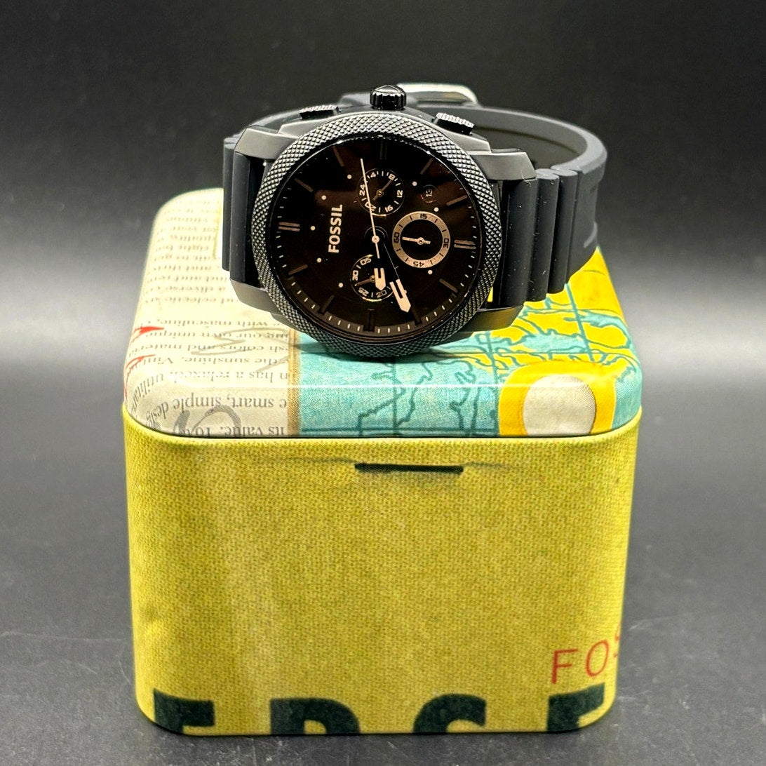 Fossil FS4656 Machine Chronograph Black Silicone Men’s Watch 42mm