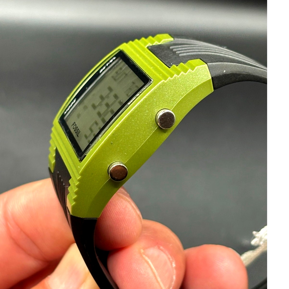Fossil FSL DQ1141 Green Digital Watch 100M Alarm Chronograph Vintage NWT