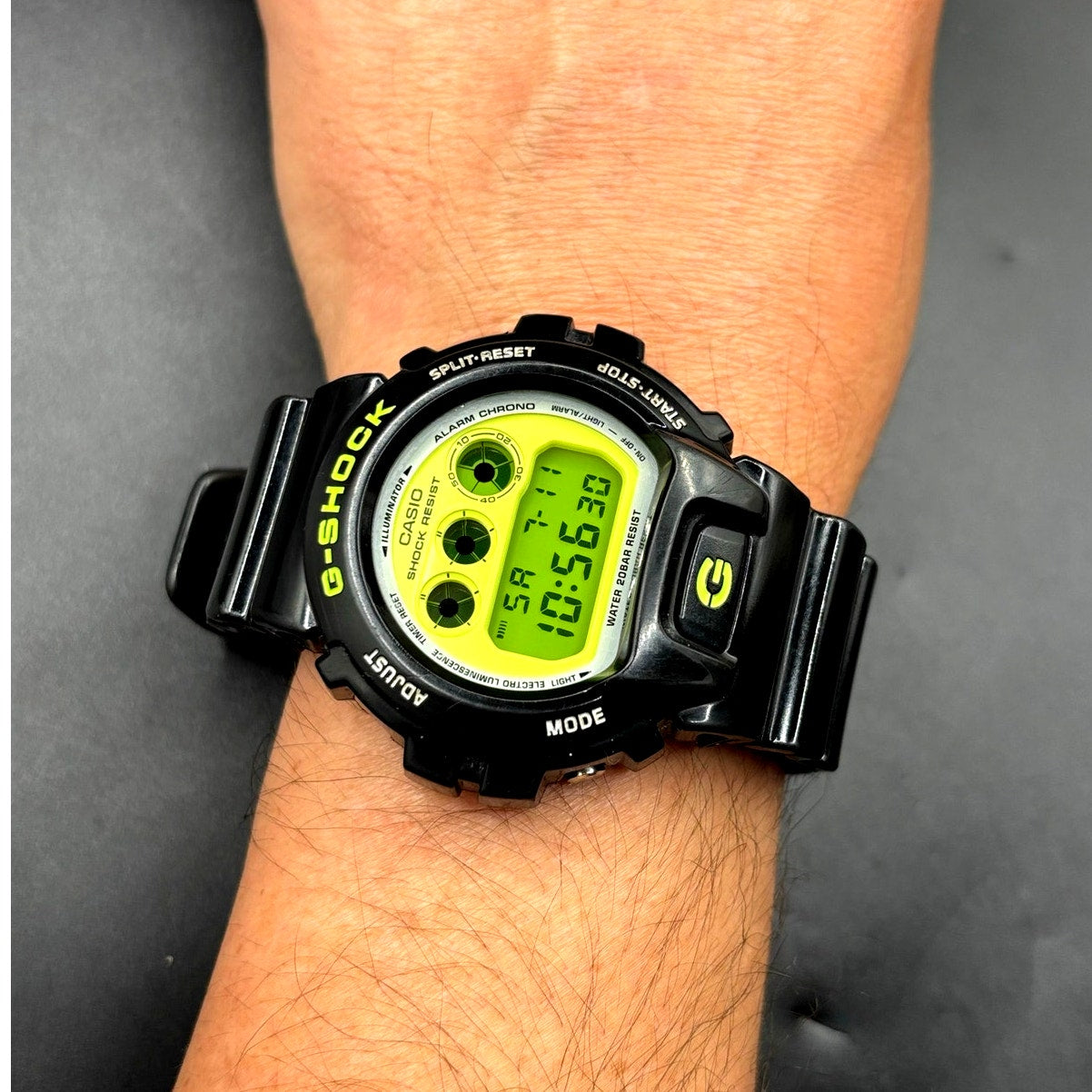 Casio G-Shock DW6900CS-1 Lime Green Glossy Black Digital Men's Watch