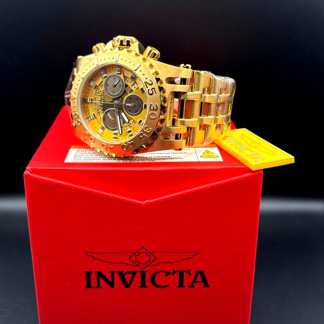 Invicta 45932 Mens Reserve Chaos Swiss Ronda Chrono Gold Tone Stainless Steel
