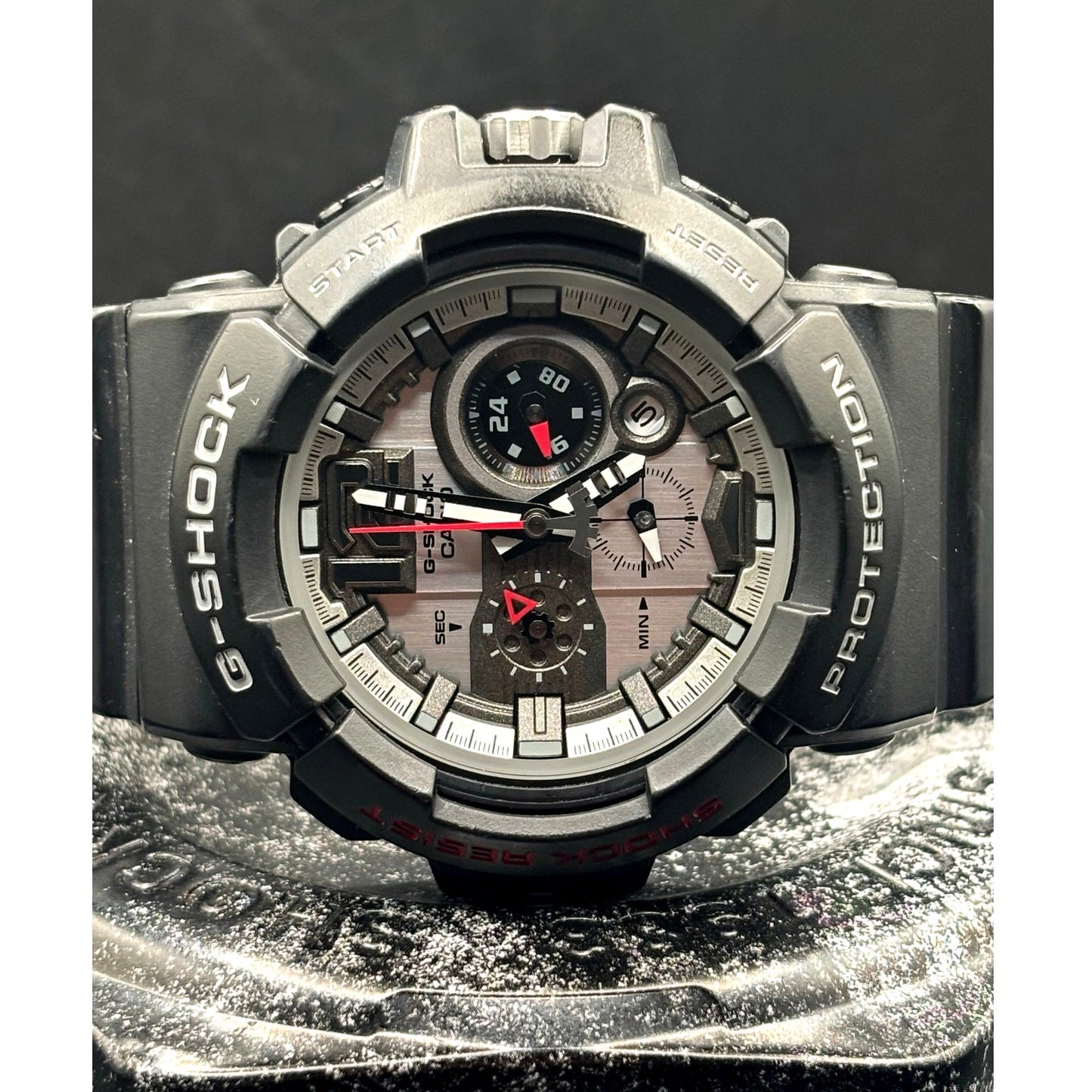 Casio G-Shock GAC-110-1A Analog Chronograph Black Silver 200M Watch