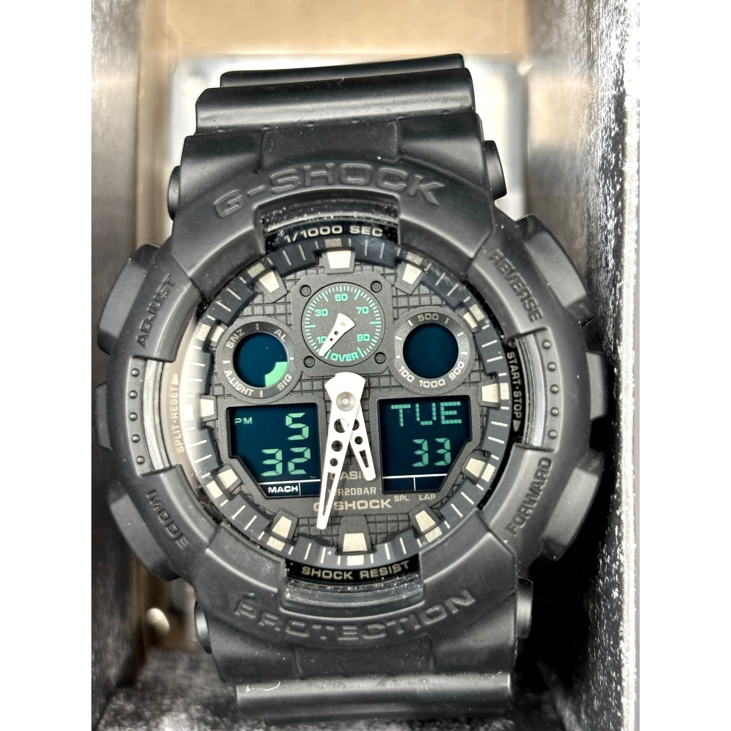 Casio GShock GA100MB-1A Mens Black Analog Digital Shock Magnetic Resistant NIBWT
