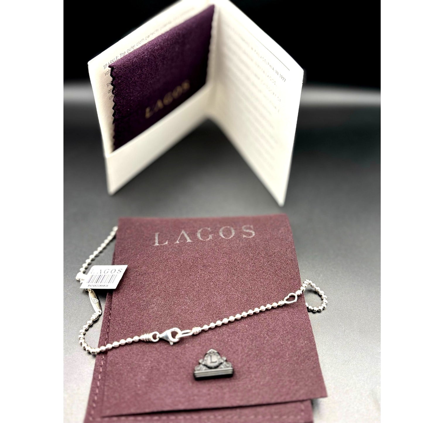 Lagos Beloved Fluted Heart Sterling Silver Locket Necklace Caviar Bead Chain NWT