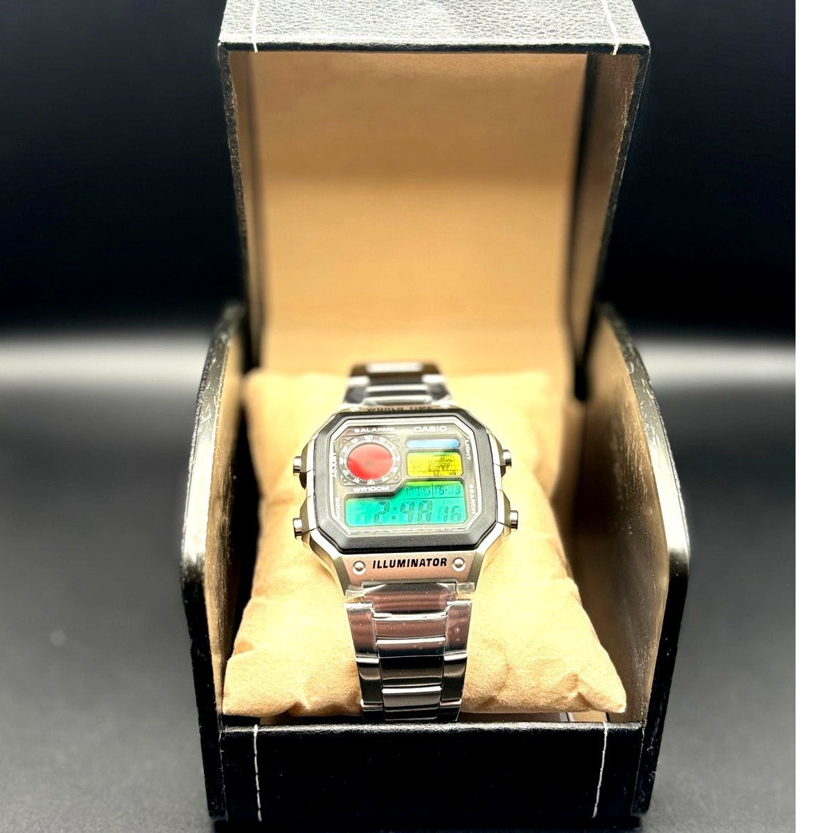 LWS Atlas Arcade Custom Casio AE1200 World Time Steel Bracelet Mod Watch