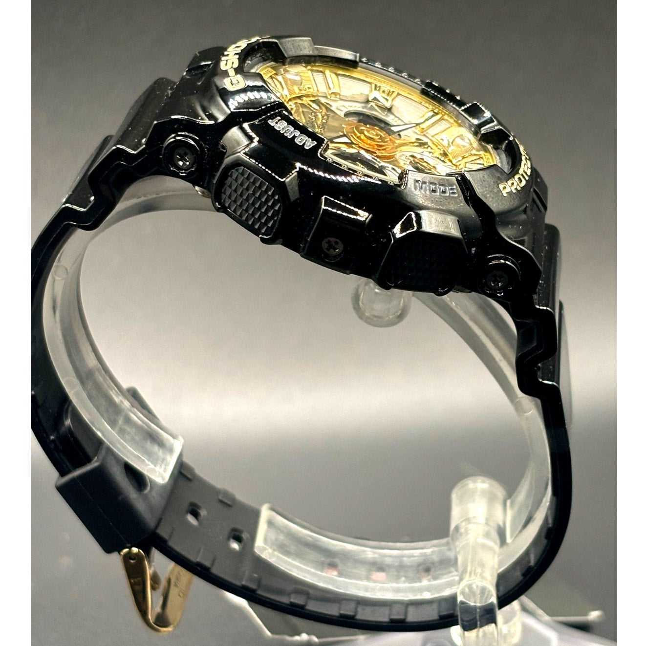 Casio G-Shock GMAS120GB-1A Women's Black Gold Silver Metallic Ana-Digi Watch NWT
