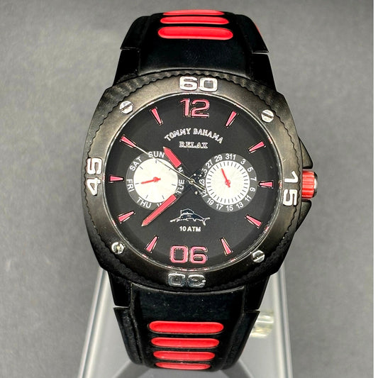 Tommy Bahama Relax TBRLX1033-A126 Reef Diver Black Red Silicone Men’s Watch