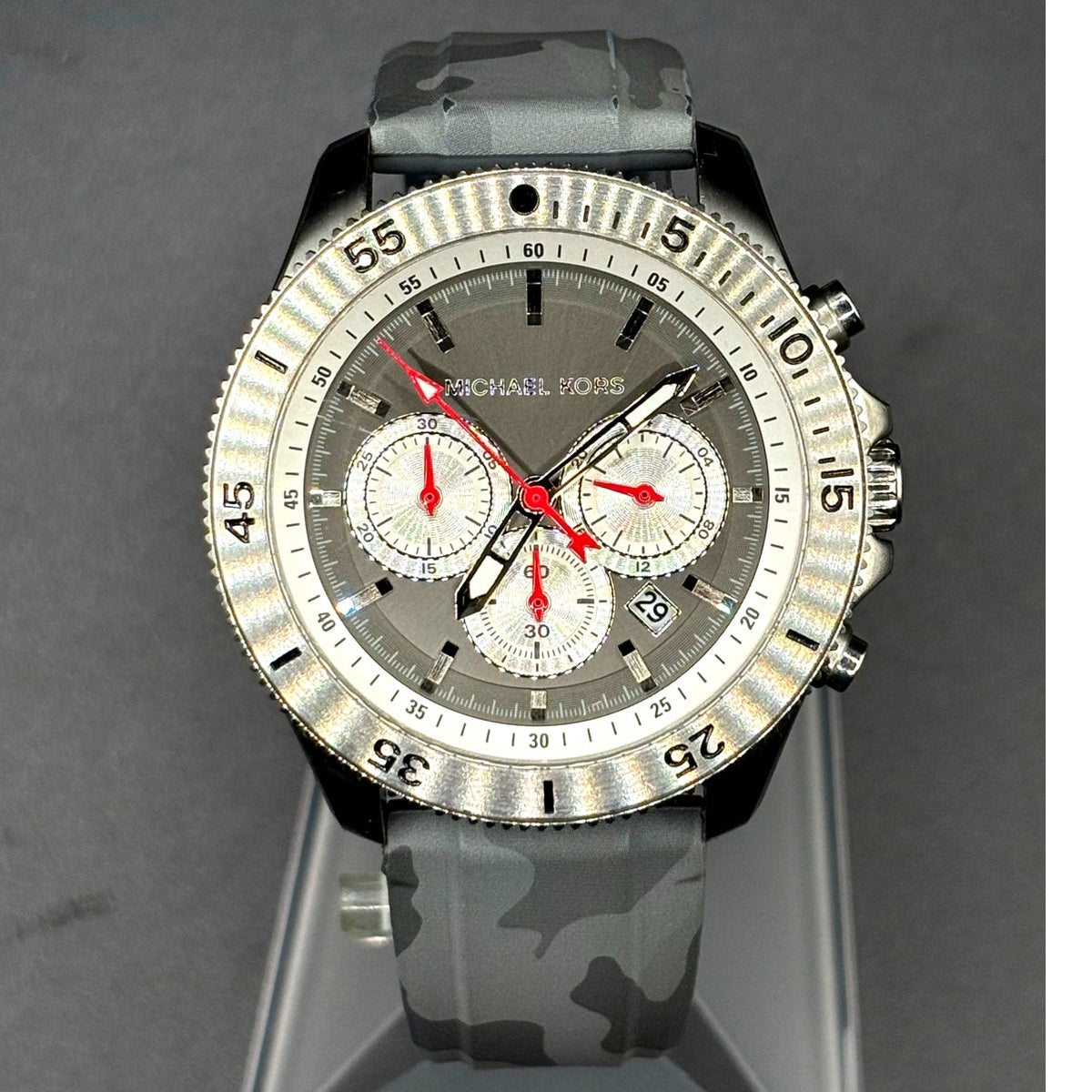 Michael Kors Cortlandt MK8710 Chronograph Gray Camo Men’s Watch 45mm