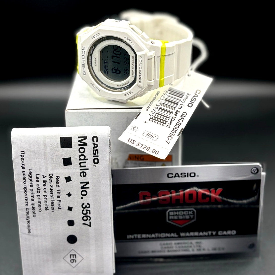 Casio G-Shock GMDB300SC-7 Women’s White G-Squad Step Tracker Watch NIBWT