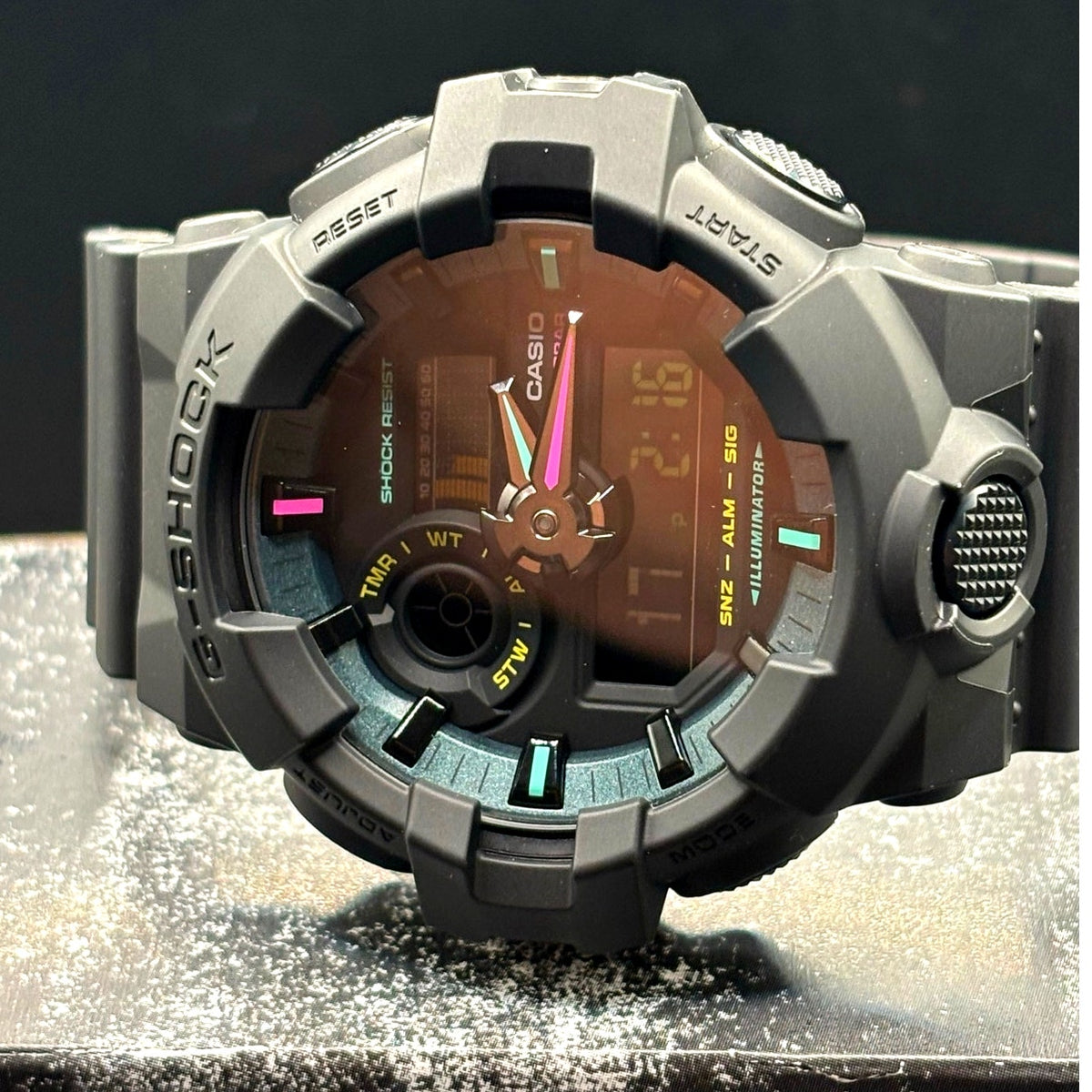 Casio G-Shock GA-700MF-1A Multi Fluorescent Black Analog Digital Men’s Watch NIB