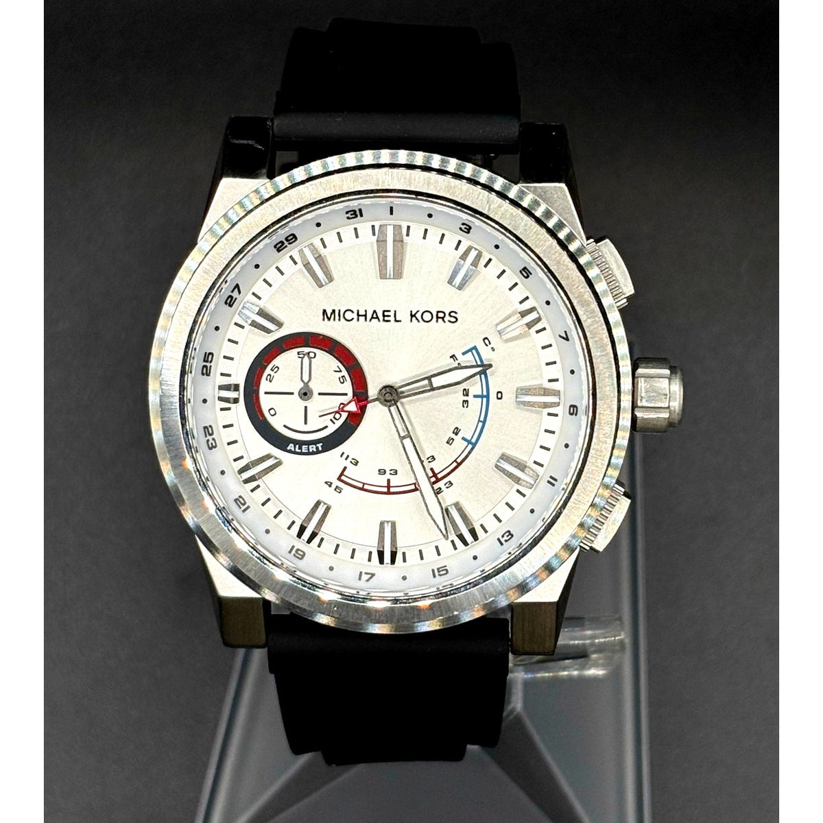 Michael Kors Access Grayson MKT4009 Hybrid Smartwatch 47mm Silver Black Strap