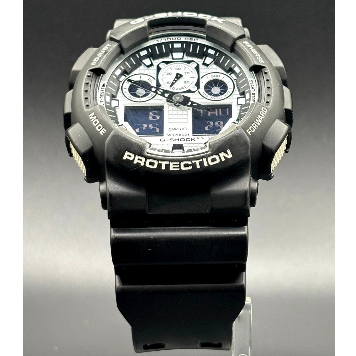 Casio G-Shock GA-100BW-1A Analog Digital Black White Men’s Watch 51mm