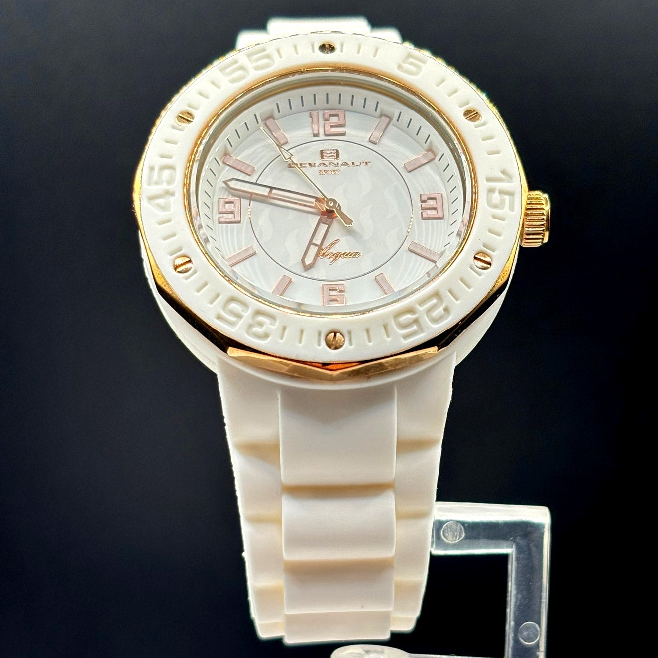 Oceanaut Acqua Sport OC0216 White Rose Gold 41mm Women's Watch NIB