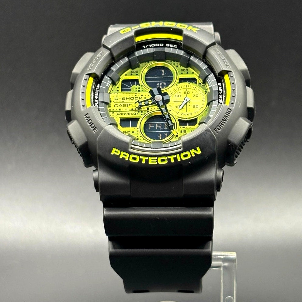 Casio G-Shock GA140DC-1A Analog Digital Black Vivid Yellow Men's Watch