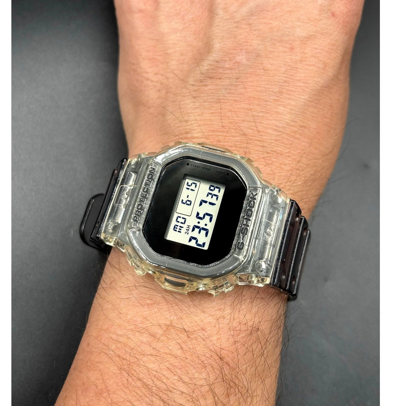 Casio G-Shock DW5600SK-1 Skeleton Clear Resin Digital Unisex Retro Watch