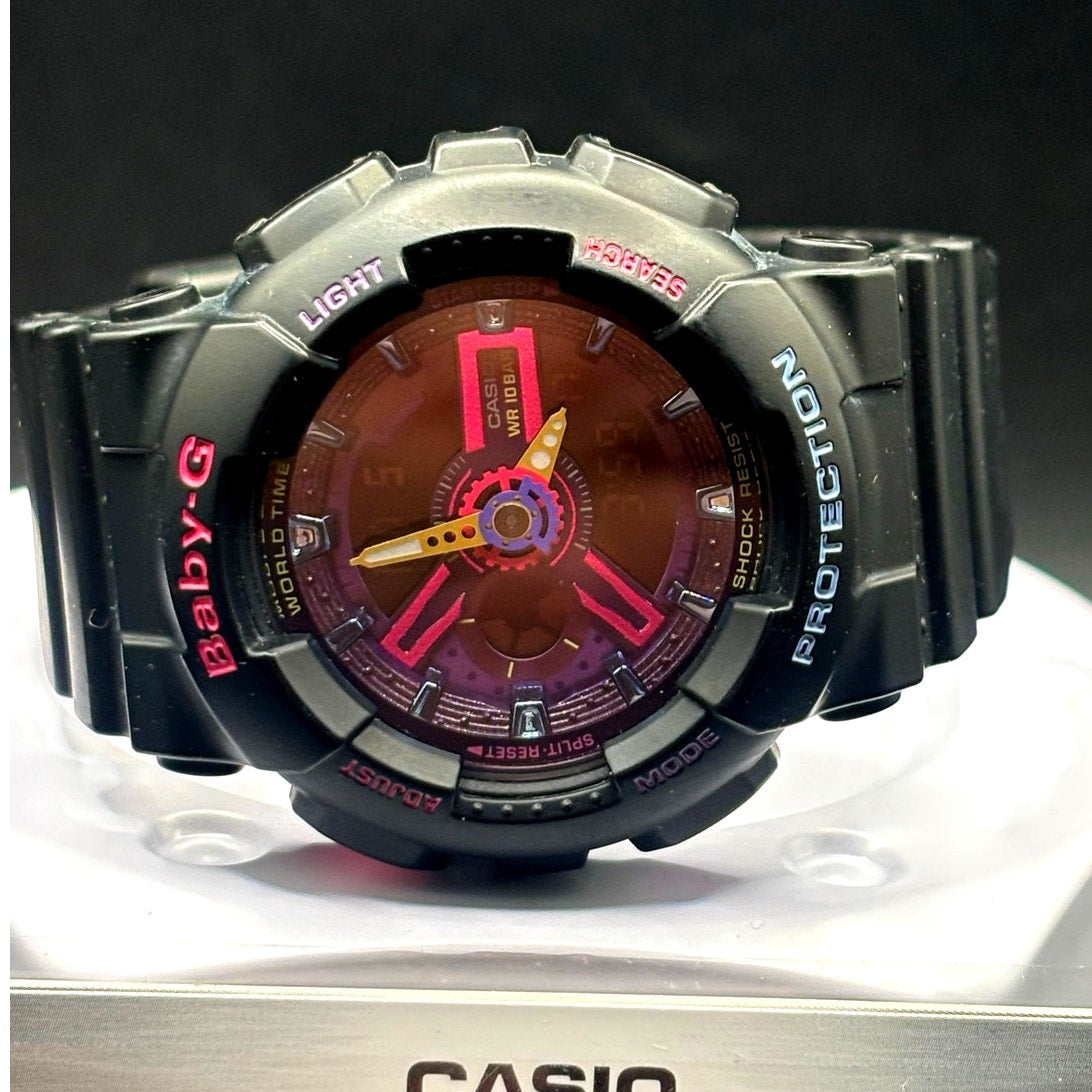 Casio Baby-G BA-110TM-1A Decora Style Analog Digital Black Purple Women’s Watch
