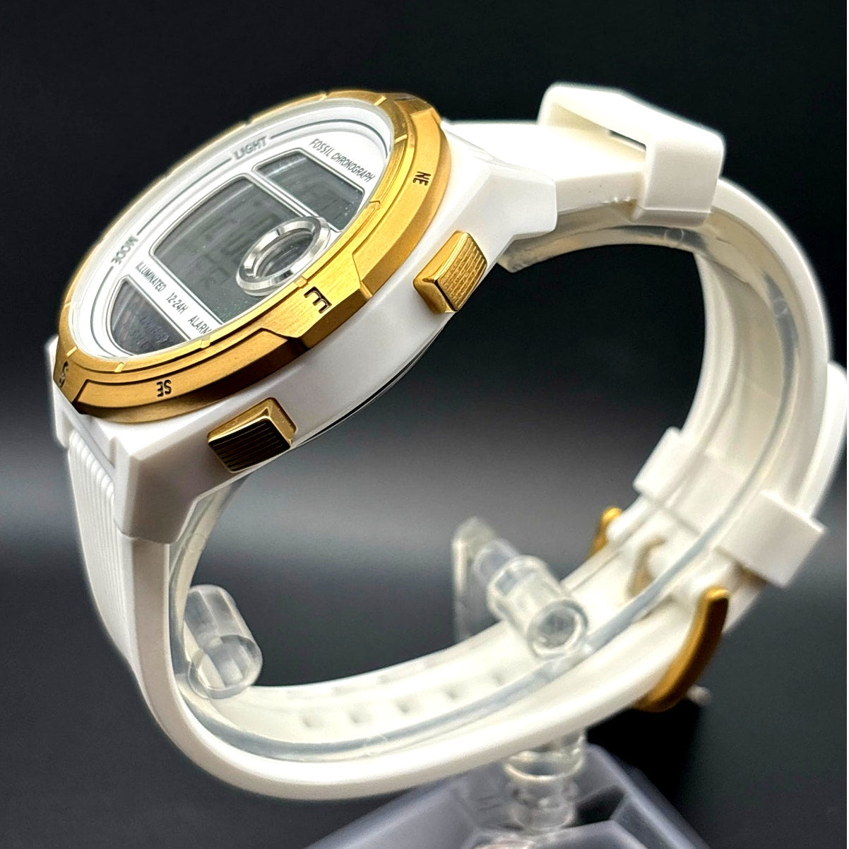 Fossil Everett ES5195 Unisex Solar Powered Digital White Silicone Watch NIBWT