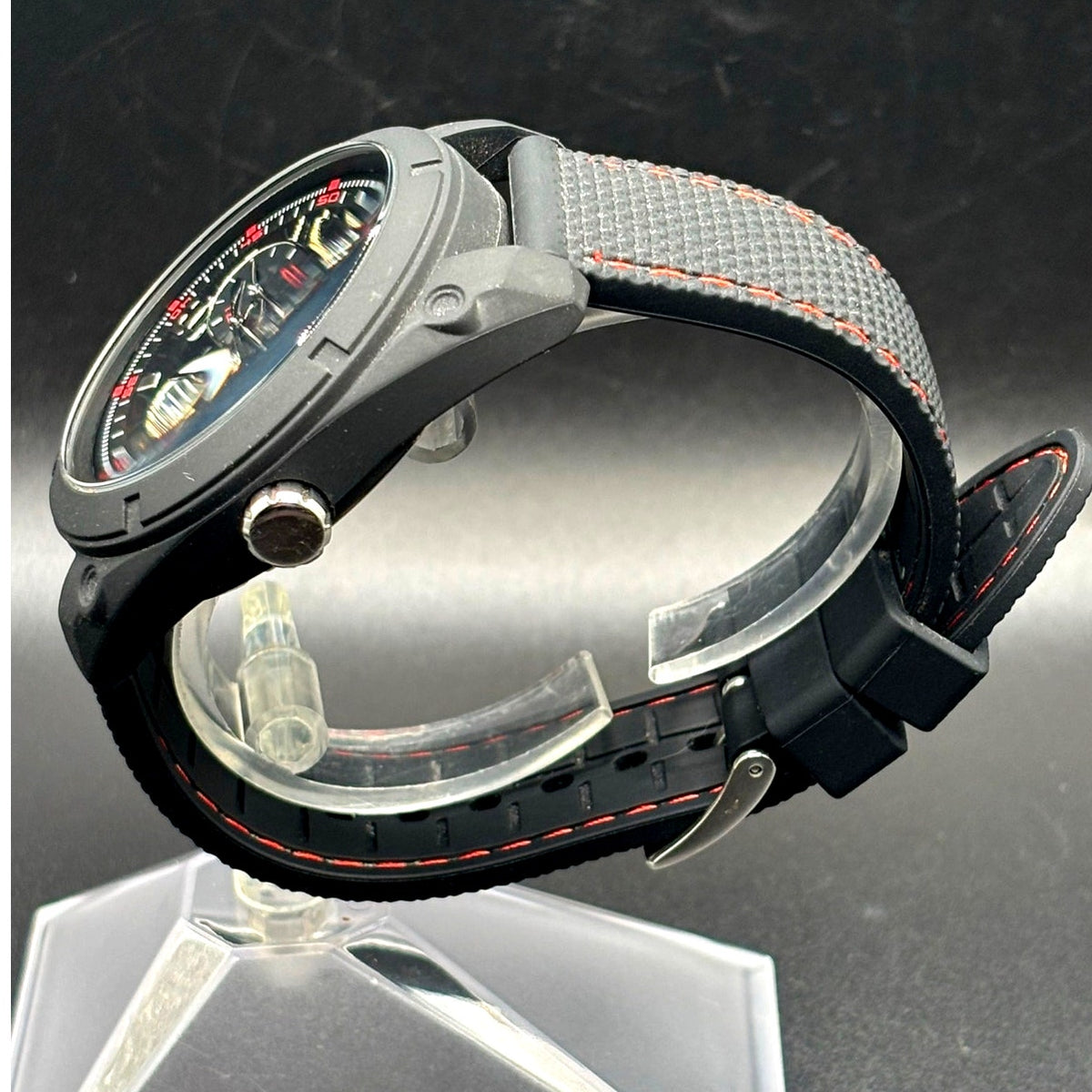 Guess Dash W1256G1 Men’s 46mm Black Multifunction Quartz Watch Red Accents