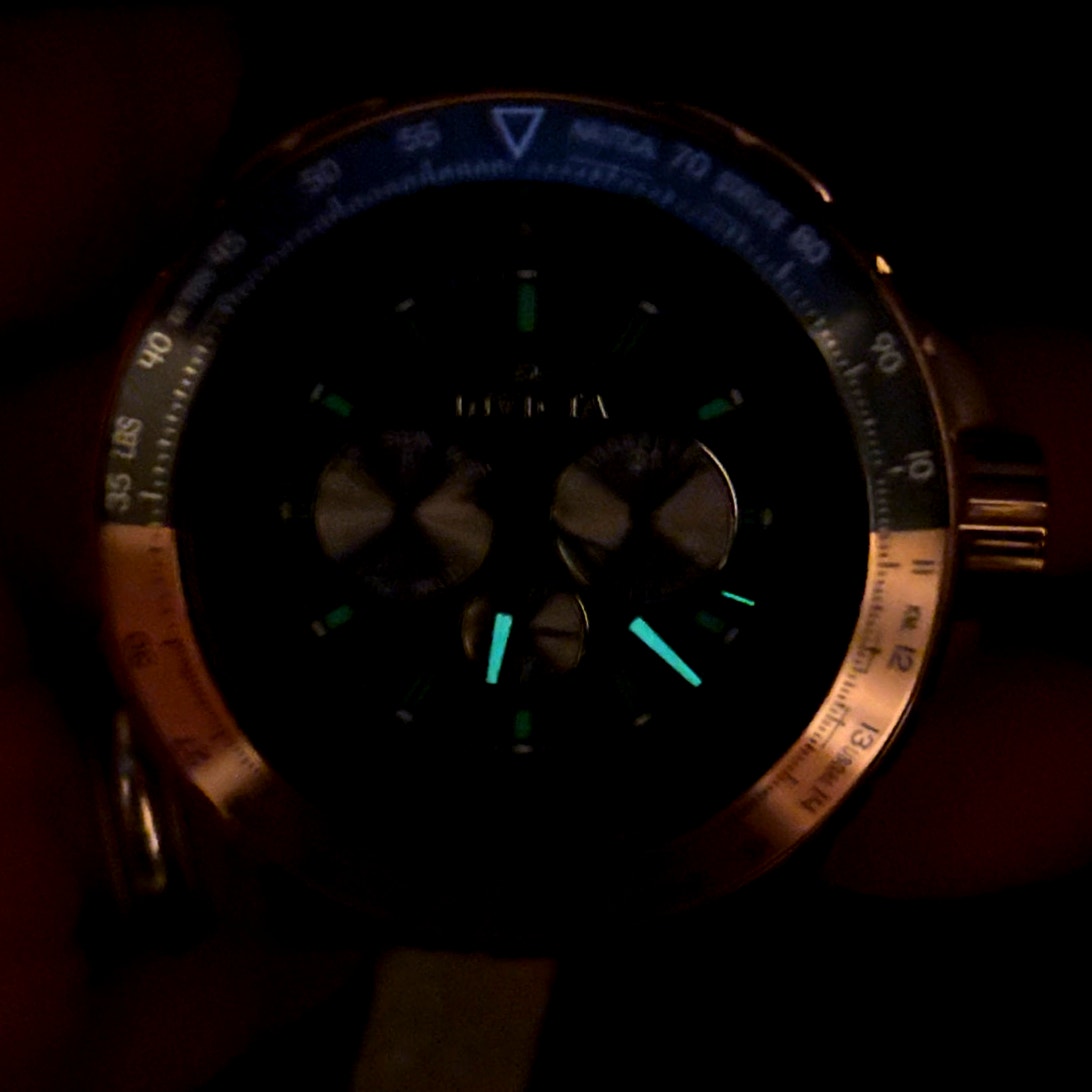 Invicta Aviator Skyshock 39311 50mm Men's Gold Green Silicone Strap Watch NIBWT
