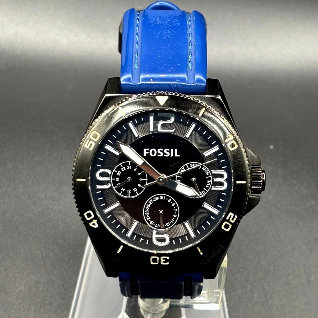 Fossil Flynn BQ2016 Multifunction Dive Style Blue Silicone Men's Watch 45mm