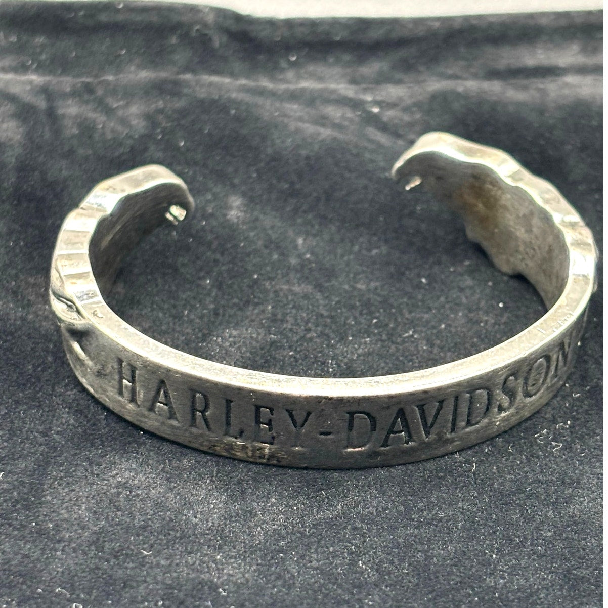 2005 Franklin Mint Harley-Davidson 925 Sterling Silver Gold Bar Shield Cuff