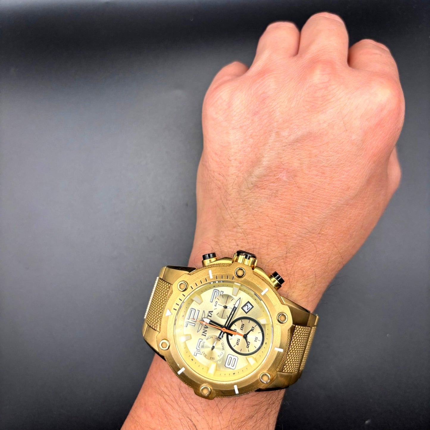 Invicta Speedway 19529 Men's Ion Gold Plated Chronograph Swiss Quartz 51mm Watch