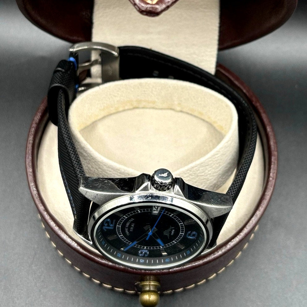 Tommy Bahama Relax RLX1107 Blue Black Dial Carbon Fiber Strap 43mm  Men's Watch