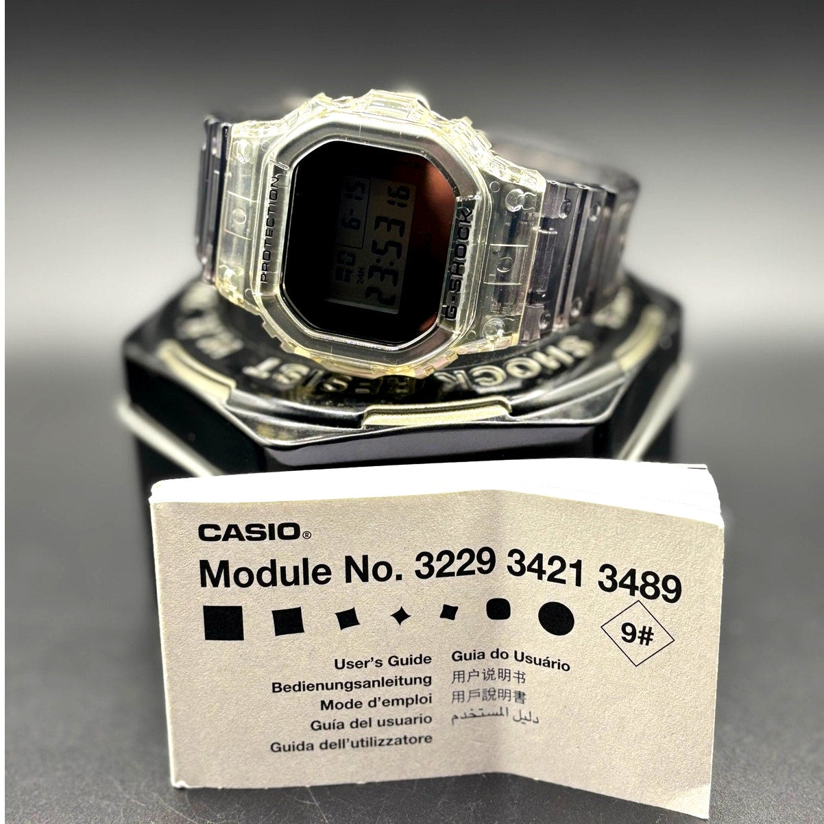 Casio G-Shock DW5600SK-1 Skeleton Clear Resin Digital Unisex Retro Watch
