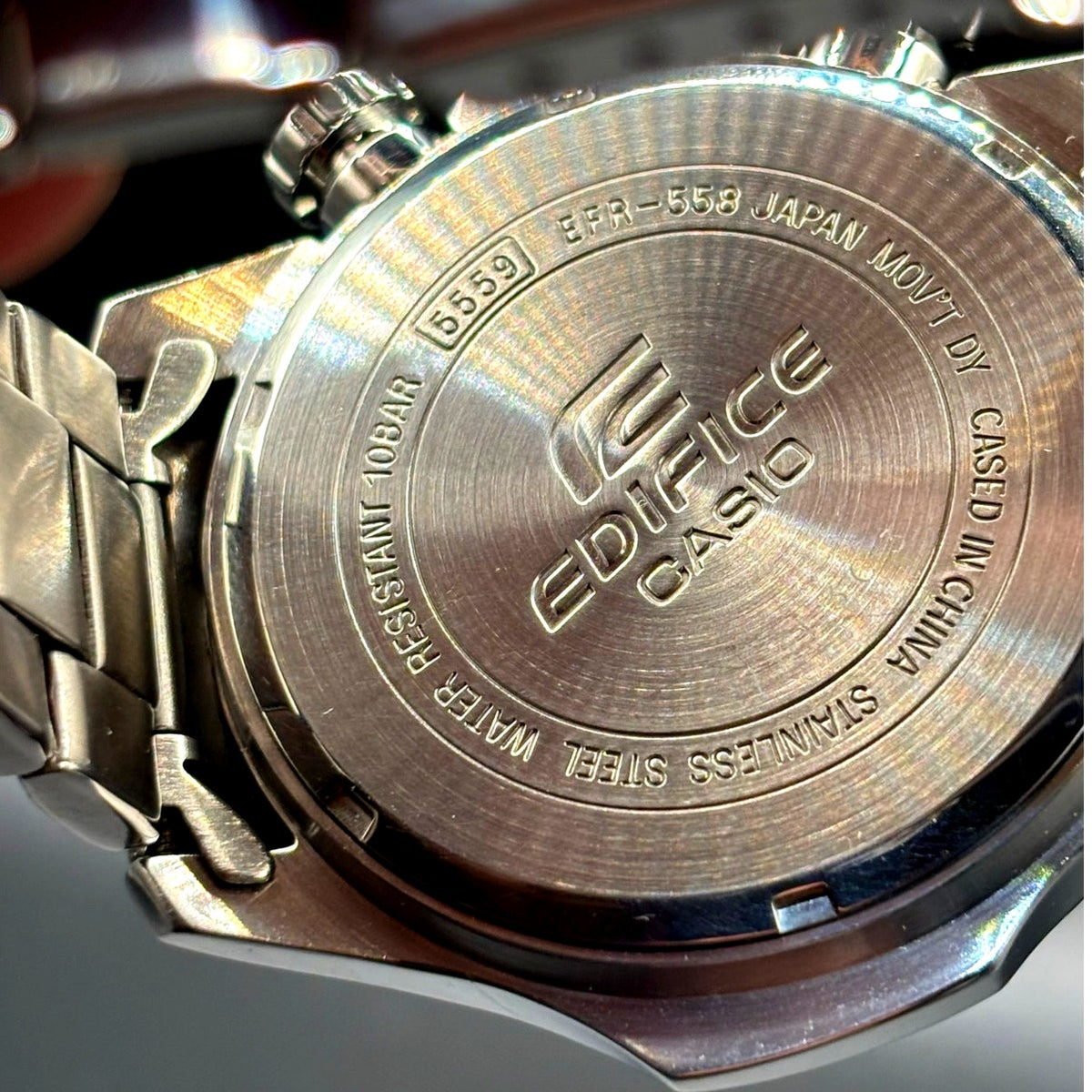 Casio Edifice EFR-558DB-1AV Chronograph Black Dial Stainless Steel Watch