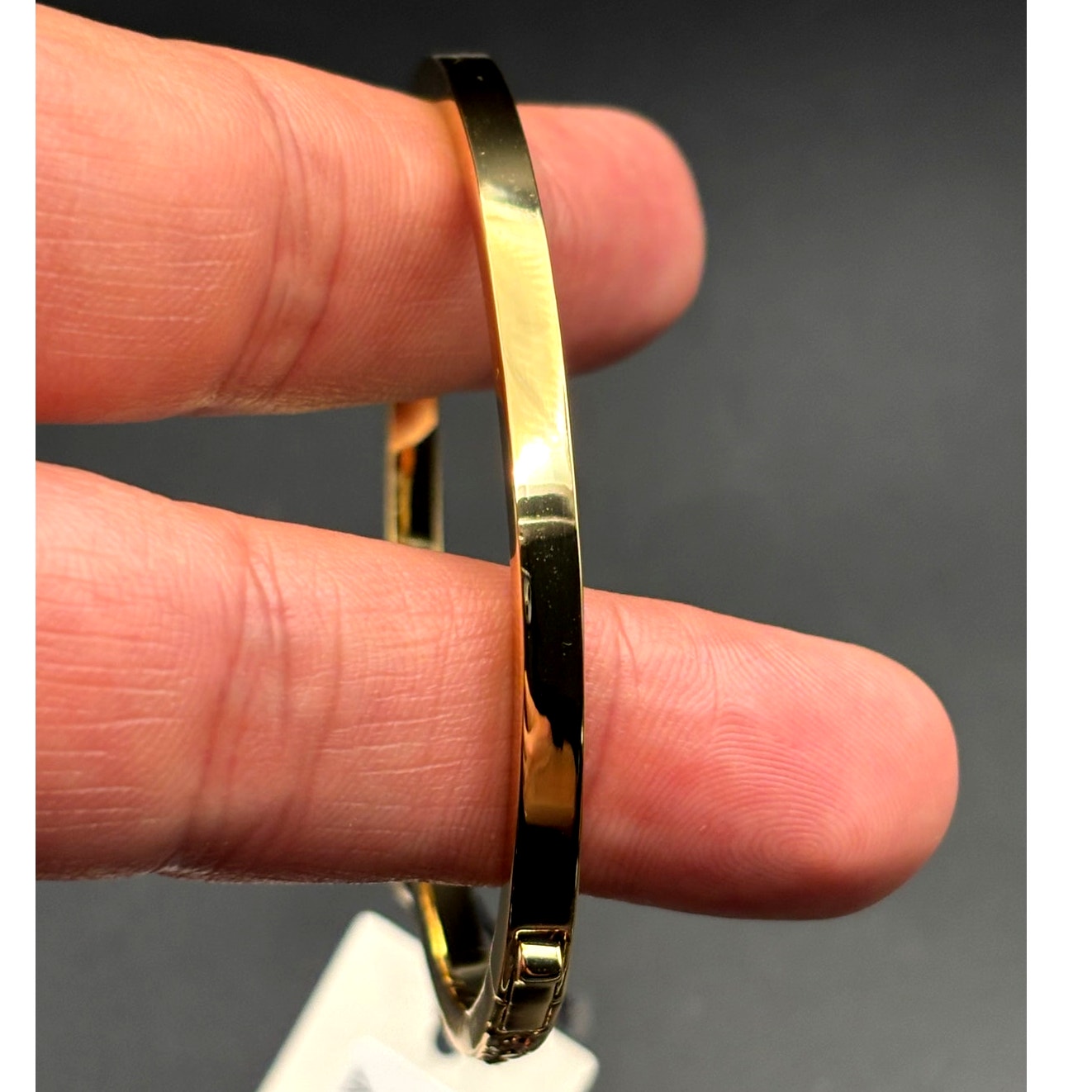 Coach Gold-Tone Stone Heart Charm Bangle Women’s Bracelet NWT Gift Ready