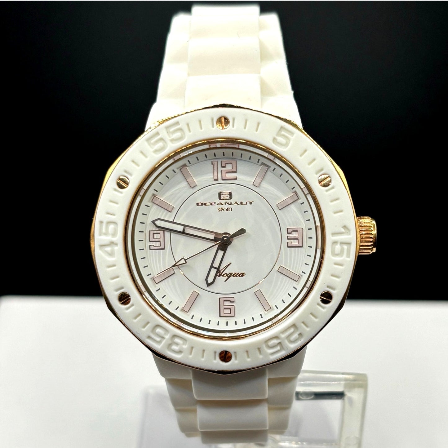 Oceanaut Acqua Sport OC0216 White Rose Gold 41mm Women's Watch NIB