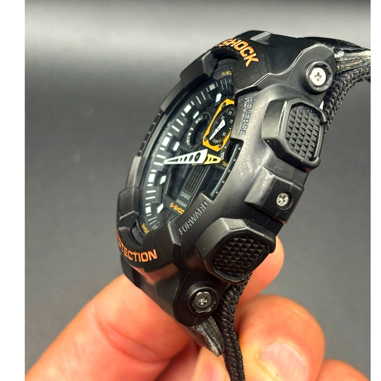Casio G-Shock GA100MC-1A4 Military Color Black Gold  Nylon Cloth Men's Watch