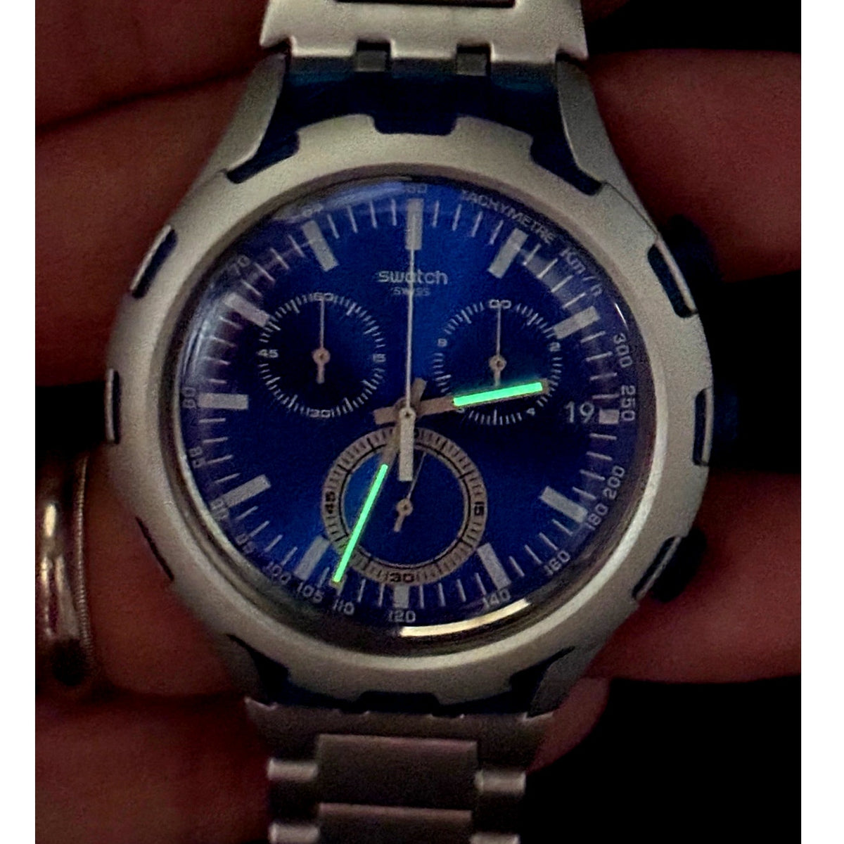Swatch Irony X-Lite Endless Energy YYS4001AG 45mm Swiss Made Blue Chronograph
