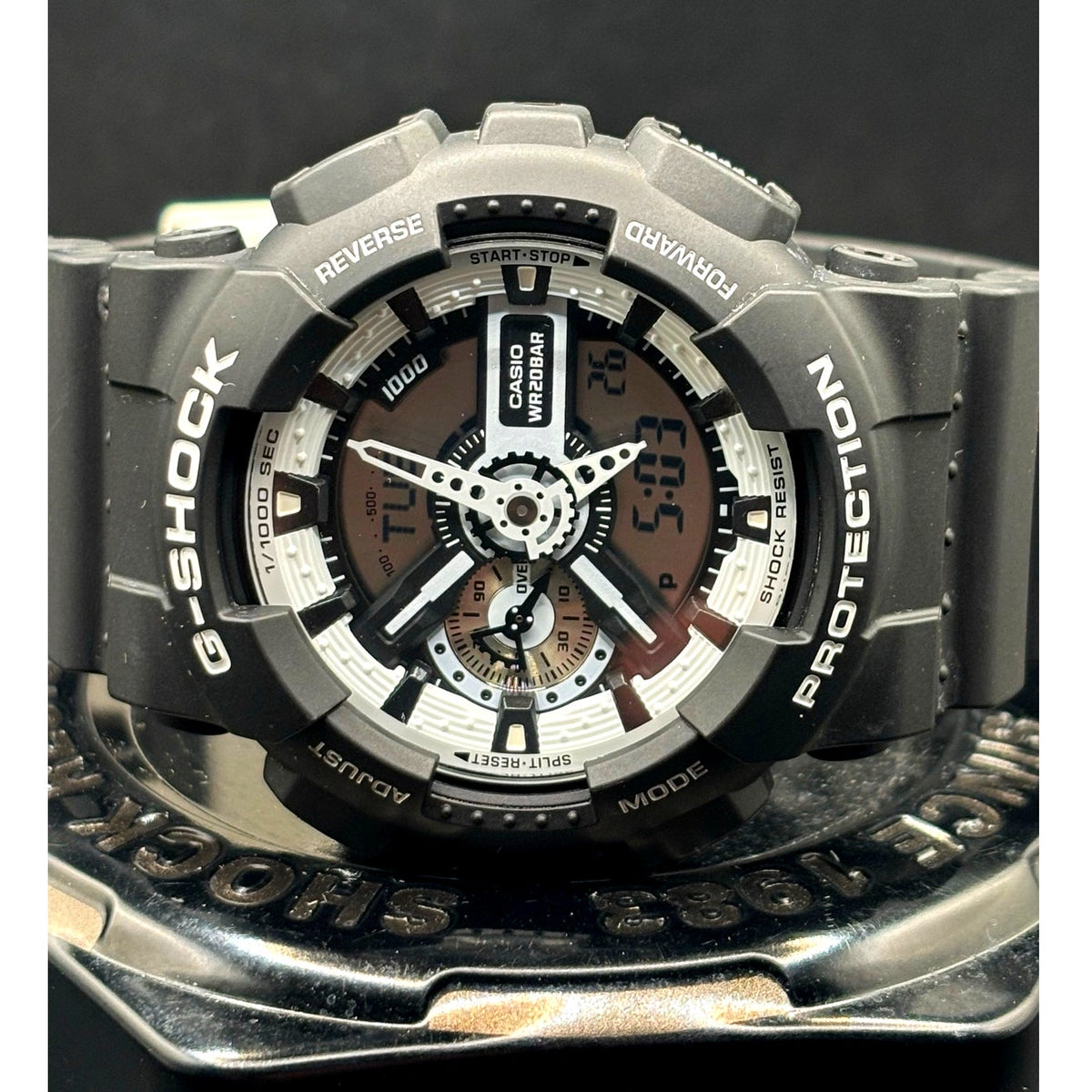 Casio G-Shock GA-110BW-1A Black White Analog Digital 200M Watch NWOT